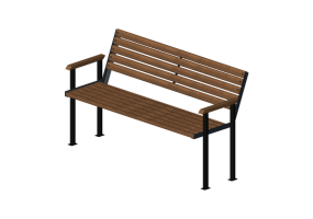 3D Sitzb&auml;nke und Pflanzengef&auml;&szlig;e - Holz- und Metallbank 150x60x84cm - Hobbyka &ndash; Nika