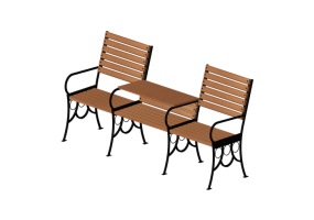 Panchine e Fioriere 3D - Panchina in legno e metallo 200x62x98cm - Hobbyka &ndash; Duet