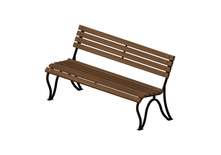 Panchine e Fioriere 3D - Panchina in legno e metallo... Panchine e Fioriere 3D - Panchina in legno e metallo...