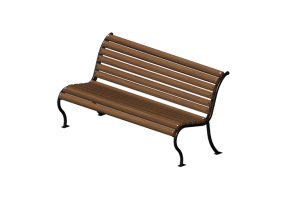 3D Sitzb&auml;nke und Pflanzengef&auml;&szlig;e - Holz- und Metallbank 150x70x75cm - Hobbyka &ndash; My Yard
