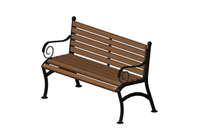 Bancos y Macetas 3D - Banco de madera y hierro 120x60x80cm - Hobbyka &ndash; Breeze