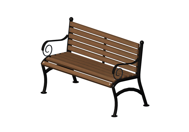 Panchine e Fioriere 3D - Panchina in legno e metallo... Panchine e Fioriere 3D - Panchina in legno e metallo...