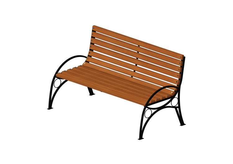 Bancos y Macetas 3D - Banco de madera y hierro 150x75x84cm... Bancos y Macetas 3D - Banco de madera y hierro 150x75x84cm...
