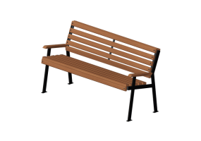 Bancos 3D - Banco de madeira e metal 150x60x80cm - Hobbyka &ndash; Modern
