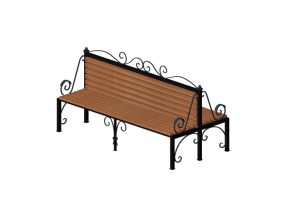 Bancos 3D - Banco de madeira e metal 180x90x98cm - Hobbyka &ndash; Passage
