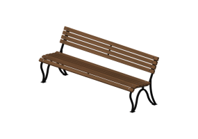 3D Sitzb&auml;nke und Pflanzengef&auml;&szlig;e - Holz- und Metallbank 300x60x76cm - Hobbyka &ndash; Volna