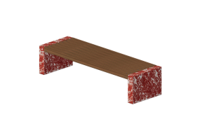 Bancos y Macetas 3D - Banco sin respaldo de madera y hierro 200x62x45cm - Hobbyka &ndash; HS-010