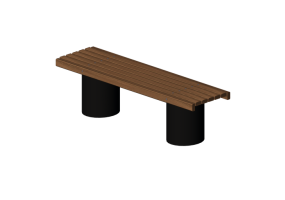 Benches and Planters 3D - Metal and wooden bench 150x42x42cm - Hobbyka &ndash; Metpo