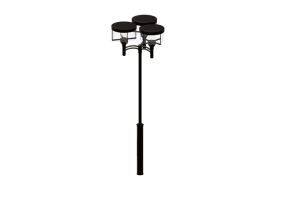 3D Stra&szlig;enlanternen - Laterne mit drei Lampen - Hobbyka - Ansicht