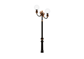 Candeeiros de rua 3D - Poste com duas lumin&aacute;rias - Hobbyka - А-19