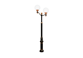 3D Street Lights - Steel lamppost with two lights - Hobbyka - S-05
