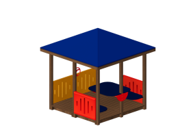 3D Spielplatz - Spielh&auml;uschen - Holzhof - MULTI 2 XC02