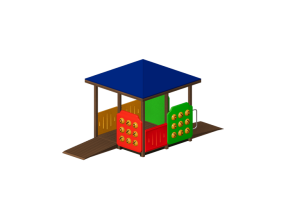 3D Playgrounds - Tot House - Holzhof - MULTI 3 XC03