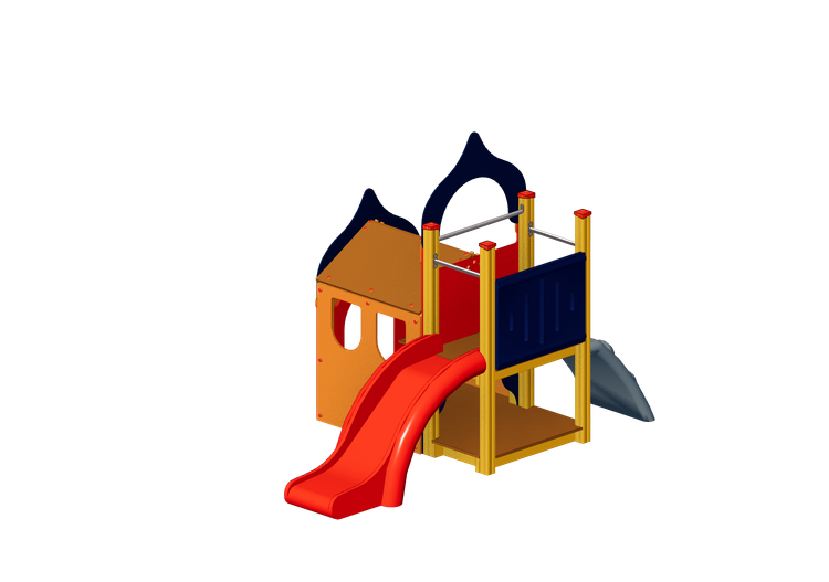 Áreas de recreação 3D - Casinha com escorrega e rampa -... Áreas de recreação 3D - Casinha com escorrega e rampa -...
