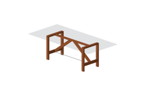 3D Tisch - Holztisch mit Glasplatte - Horm - Capriata Glass