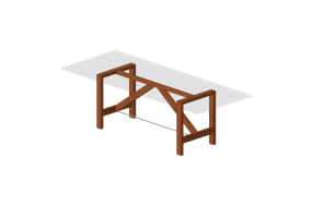 Tables 3D - Table en bois avec plan en verre - Horm - Capriata Glass