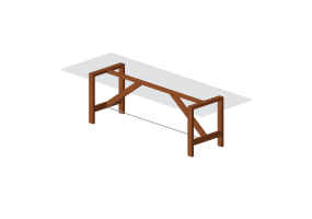 Tables 3D - Table en bois avec plan en verre - Horm - Capriata Glass