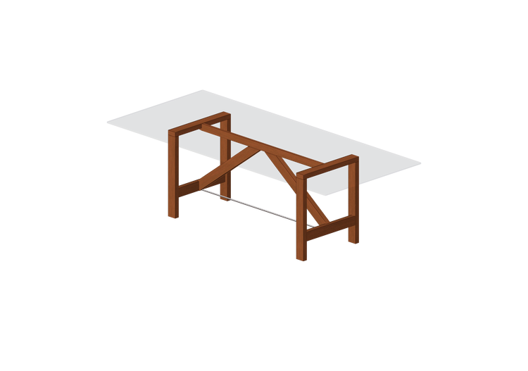 Mesas 3D - Mesa de madera con superficie de vidrio - Horm -... Mesas 3D - Mesa de madera con superficie de vidrio - Horm -...