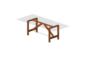 Tables 3D - Table en bois avec plan en verre - Horm - Capriata Glass