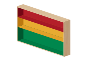 Biblioth&egrave;que 3D - Biblioth&egrave;que en bois - Horm - Color Fall