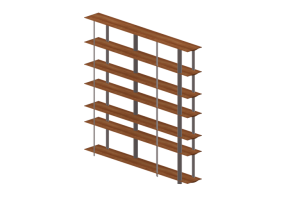 Librer&iacute;as y Contenedores 3D - Librer&iacute;a de madera - Horm - Kaze