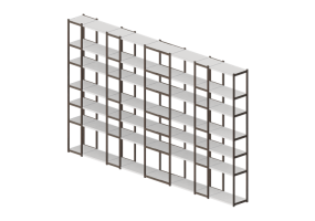 Bibliothèque 3D - Étagère en bois - Horm - 93-08-13