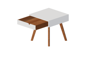 3D Betten und Nachttische - Nachttisch aus Holz - Horm - Io e te