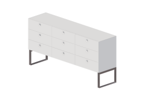 Wardrobes and Cabinets 3D - Nine drawerset cabinet - Horm - Anish Drawer
