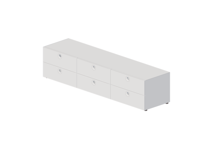 Armários 3D - Cômoda com seis gavetas - Horm - Anish Drawer... Armários 3D - Cômoda com seis gavetas - Horm - Anish Drawer...