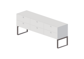 Arm&aacute;rios 3D - C&ocirc;moda com seis gavetas - Horm - Anish Drawer
