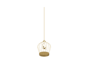 Lampada a sospensione 3D - Lampadario placcato oro - Horm - Tweet Small