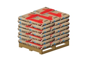 Cement bags on a pallet