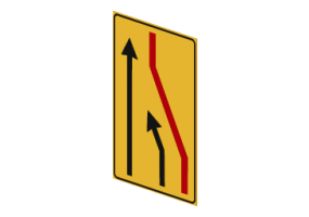 Se&ntilde;al reducci&oacute;n de carril (por la derecha) &ndash; 411/a