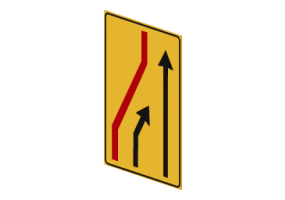Se&ntilde;al reducci&oacute;n de carril (por la izquierda) - 411/a
