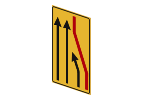 Segnale di corsia chiusa (chiusura corsia di destra) &ndash; 411/b