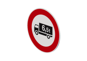 Transit prohibited for vehicles of mass at full load exceeding 6.5 tons - 60b
