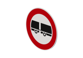 Transit prohibited for motor vehicles towing a trailer - 61
