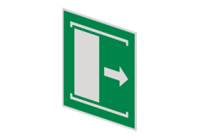 Door with sliding opening on the right side - E033