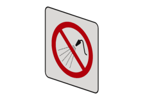 Prohibido rociar con agua - P016