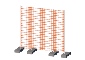 Cerca tempor&aacute;ria de pl&aacute;stico com base