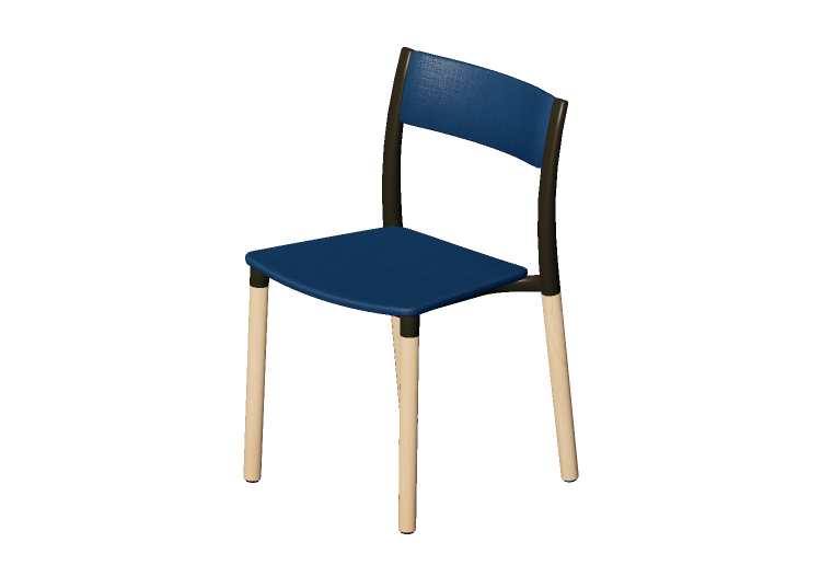 Chaises 3D - Chaise avec assise et dossier rembourrés -... Chaises 3D - Chaise avec assise et dossier rembourrés -...