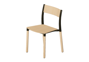 Cadeiras 3D - Cadeira com assento e encosto de madeira - Allermuir - Folk - FLK101