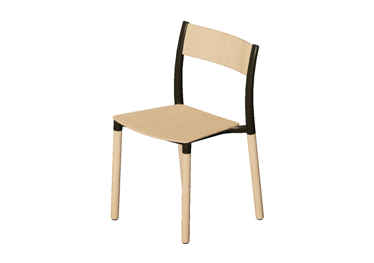 Chaises 3D - Chaise avec assise et dossier en bois -... Chaises 3D - Chaise avec assise et dossier en bois -...