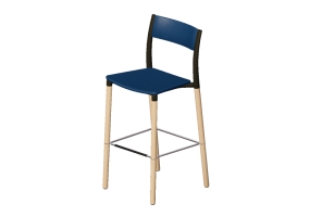Sillas 3D - Taburete con asiento y respaldo acolchado - Allermuir - Folk - FLK300U3