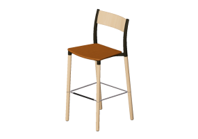 3D Chairs - Stool with upholstered seat - Allermuir - Folk - FLK301U1