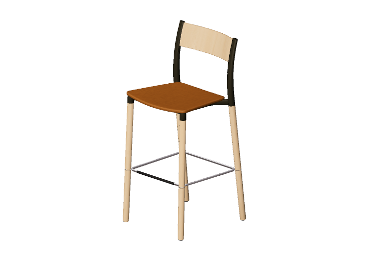 3D Chairs - Stool with upholstered seat - Allermuir - Folk... 3D Chairs - Stool with upholstered seat - Allermuir - Folk...