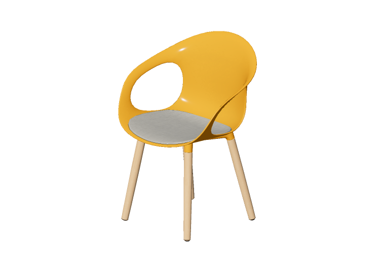 Sillas 3D - Silla con asiento acolchado - Allermuir - Kin -... Sillas 3D - Silla con asiento acolchado - Allermuir - Kin -...