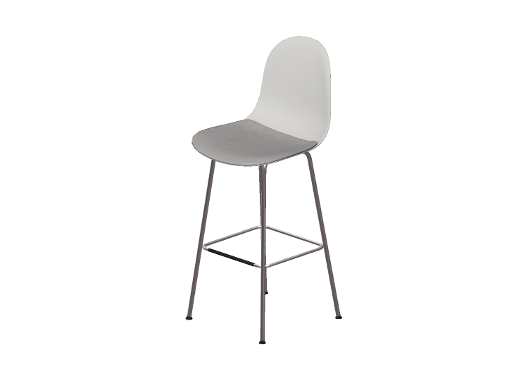 3D Chairs - Stool with upholstered seat - Allermuir - Kin -... 3D Chairs - Stool with upholstered seat - Allermuir - Kin -...