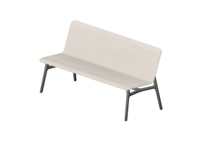 3D Benches - Bench with wooden seat - Allermuir - Axyl Bench - AXLB16