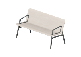 3D Sitzb&auml;nke - Bank mit Holzsitzfl&auml;che - Allermuir - Axyl Bench - AXLBA16
